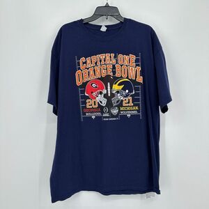 Capital One Orange Bowl Georgia Vs Michigan Tshirt Men 2XL Blue College Football